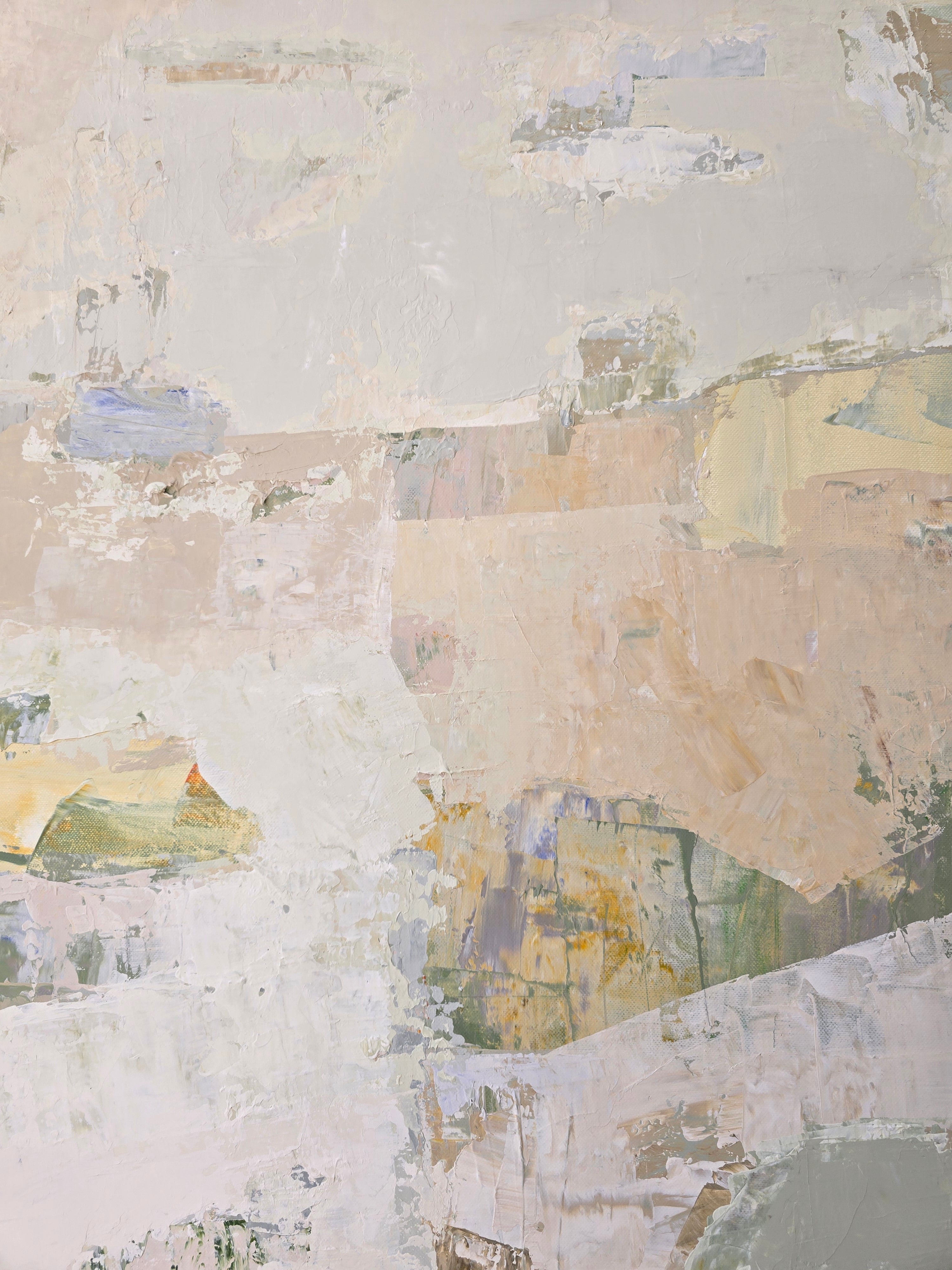 Warm pastel and neutral tones abstract paintings created by Birute Studio 