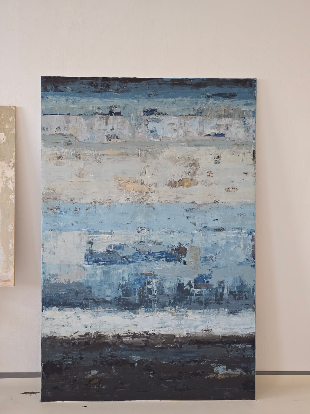 Large-scale abstract painting - Coastline. 180x120cm