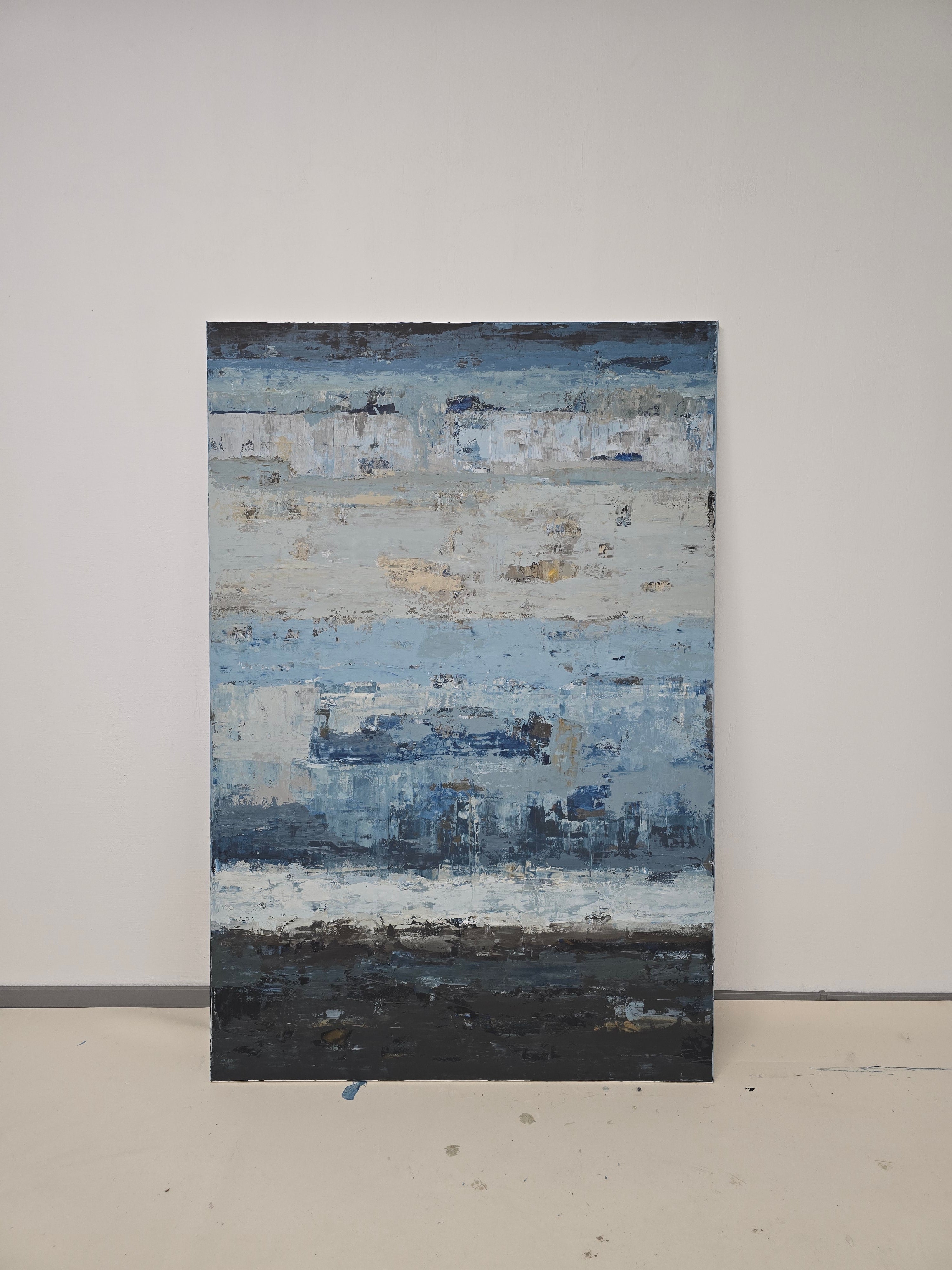 Large-scale abstract painting - Coastline. 180x120cm