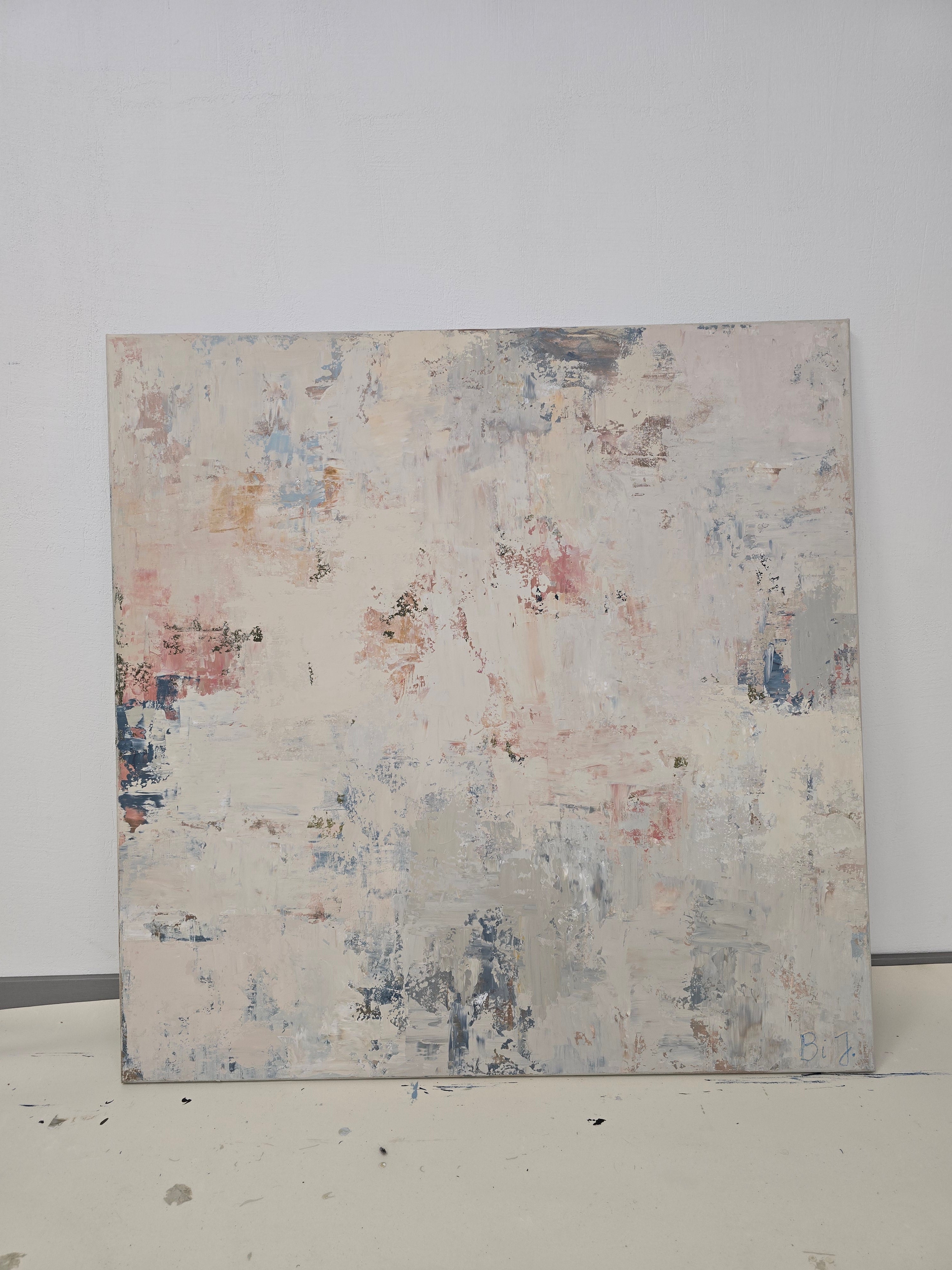 Abstract painting - Blossoms. 110x110 cm