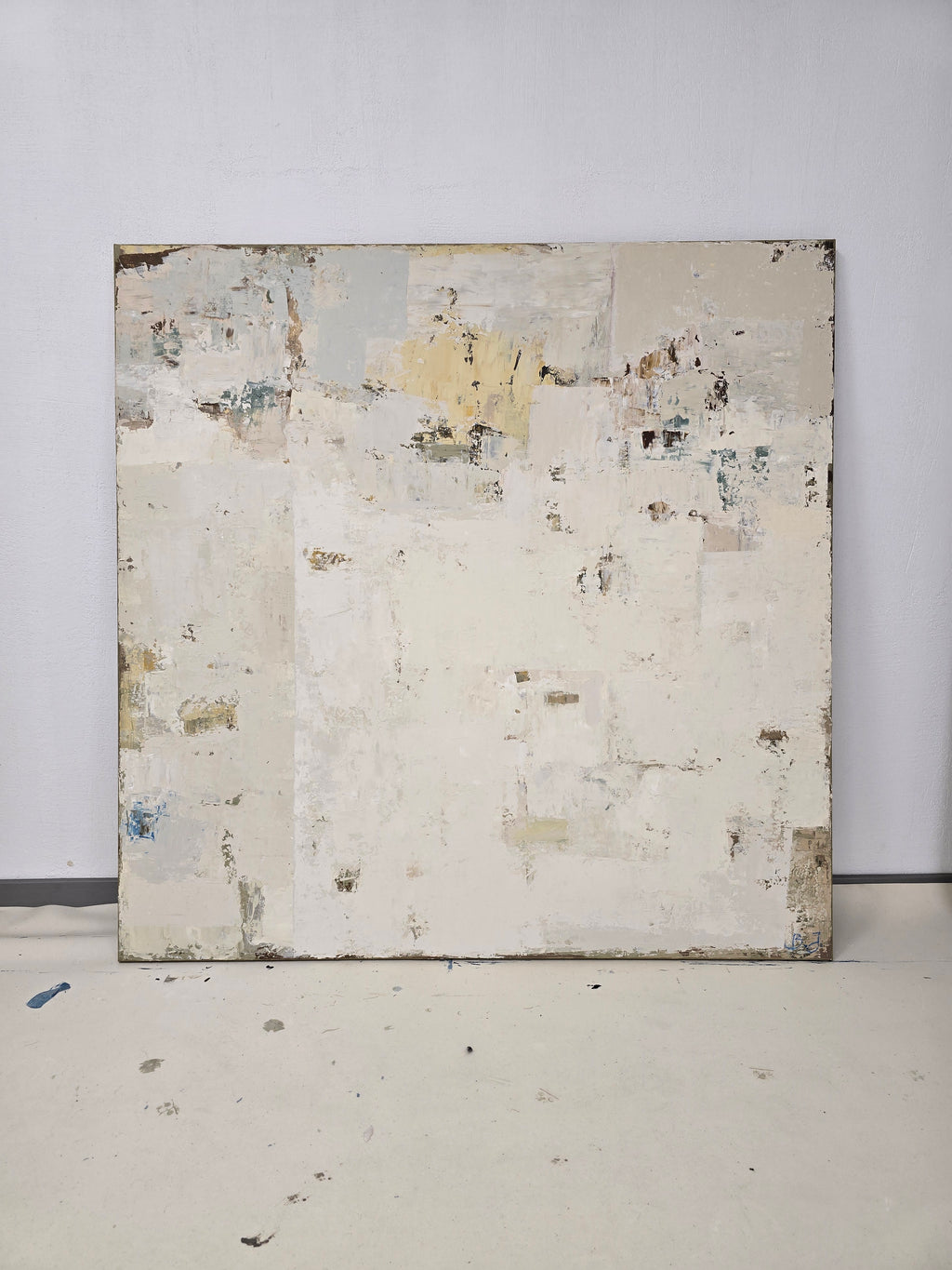 Large-scale abstract painting - Summer Season. 130x130 cm