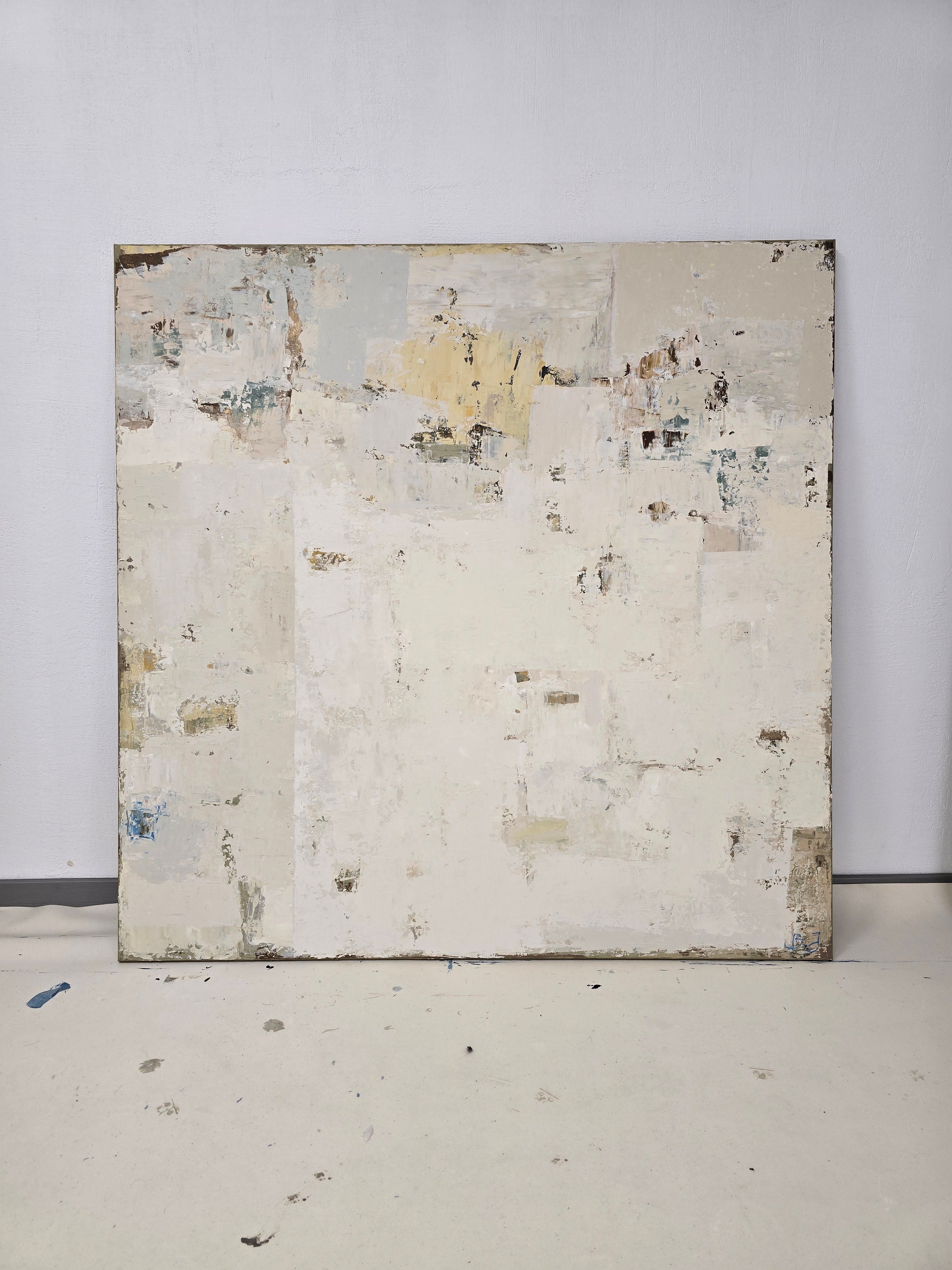 Large-scale abstract painting - Summer Season. 130x130 cm