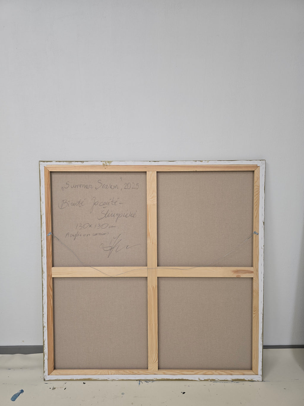 Large-scale abstract painting - Summer Season. 130x130 cm