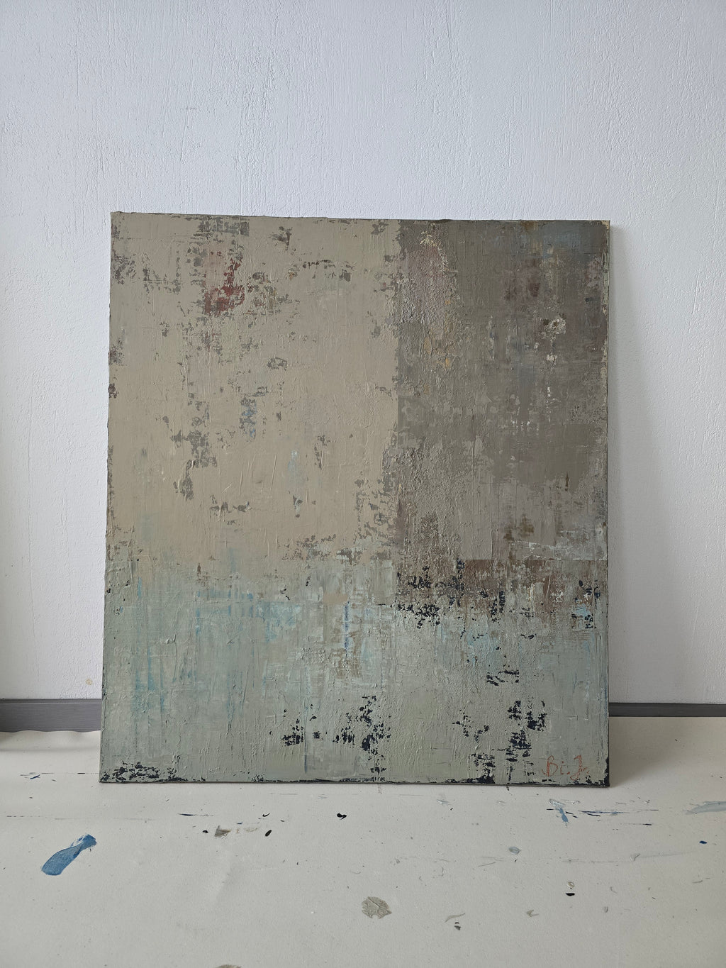 Abstract painting - Winter Ashberry. 90x80 cm