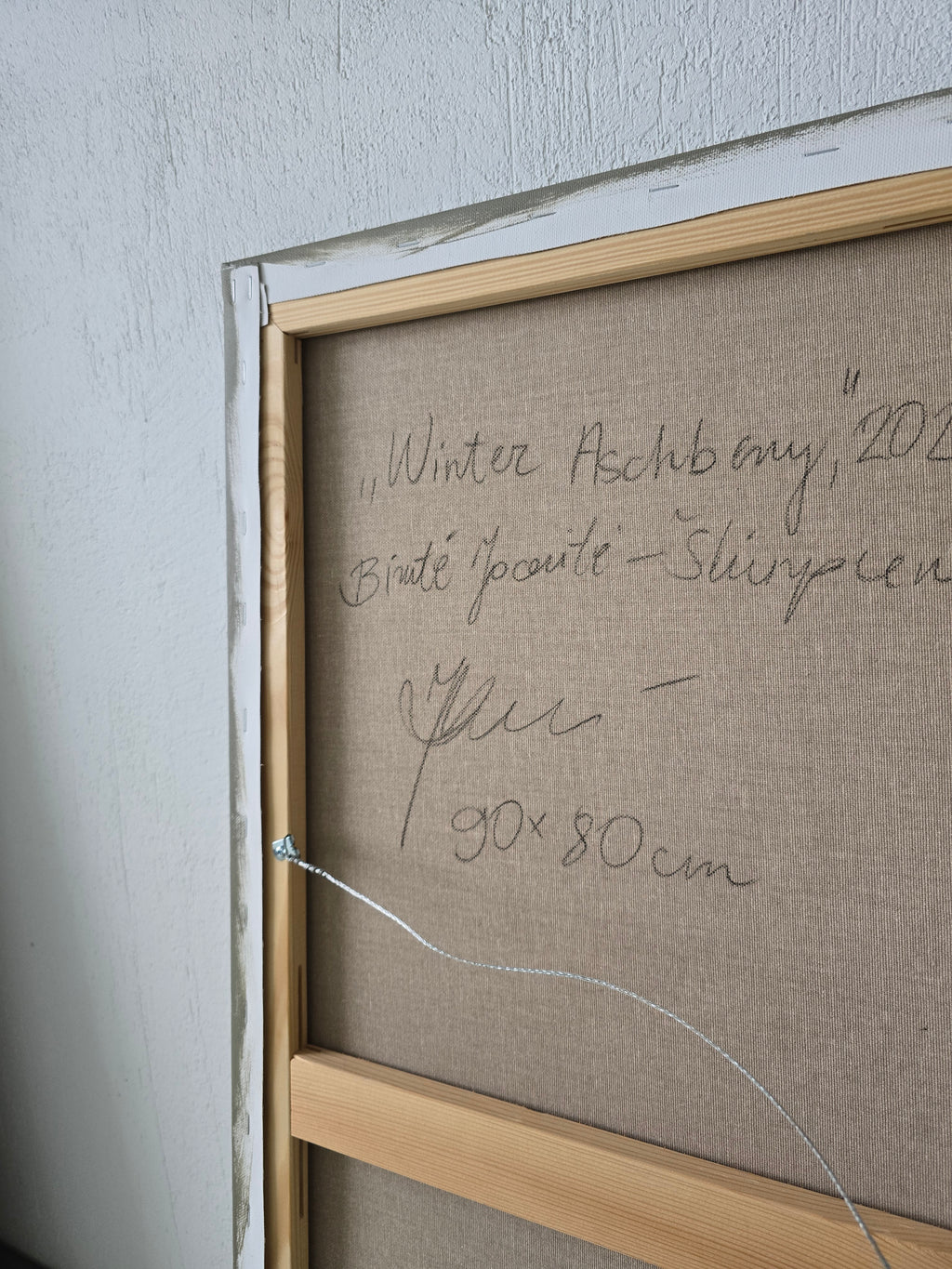 Abstract painting - Winter Ashberry. 90x80 cm