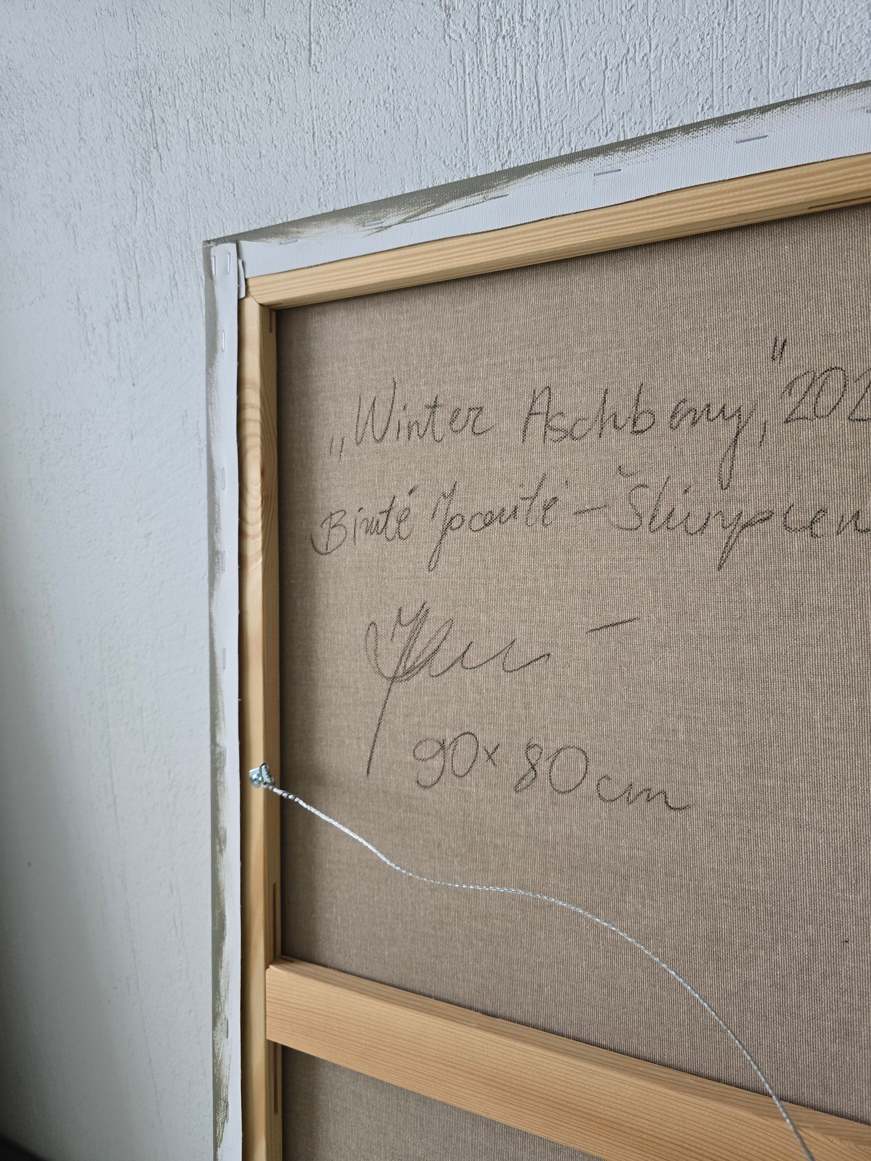 Abstract painting - Winter Ashberry. 90x80 cm