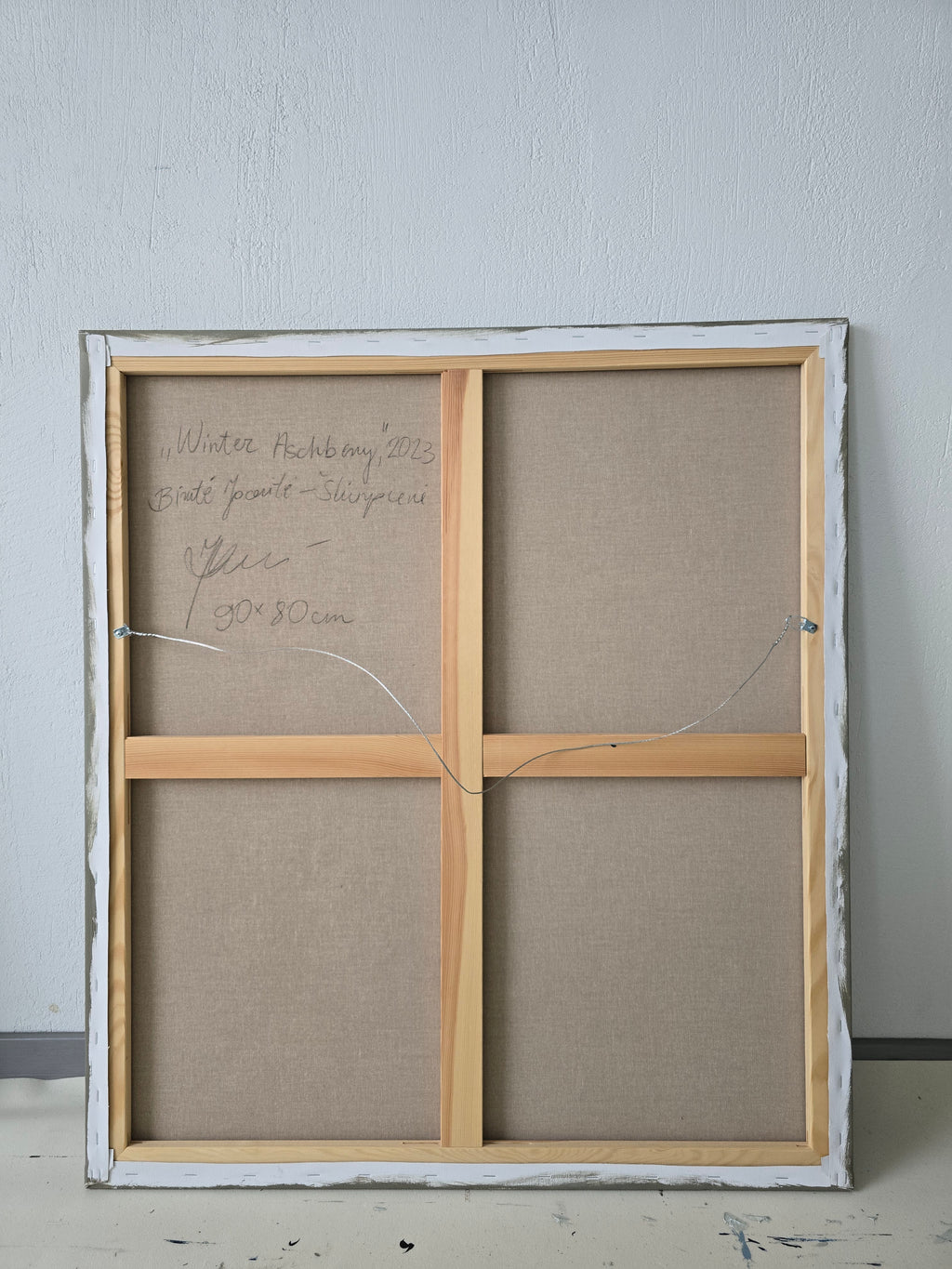 Abstract painting - Winter Ashberry. 90x80 cm