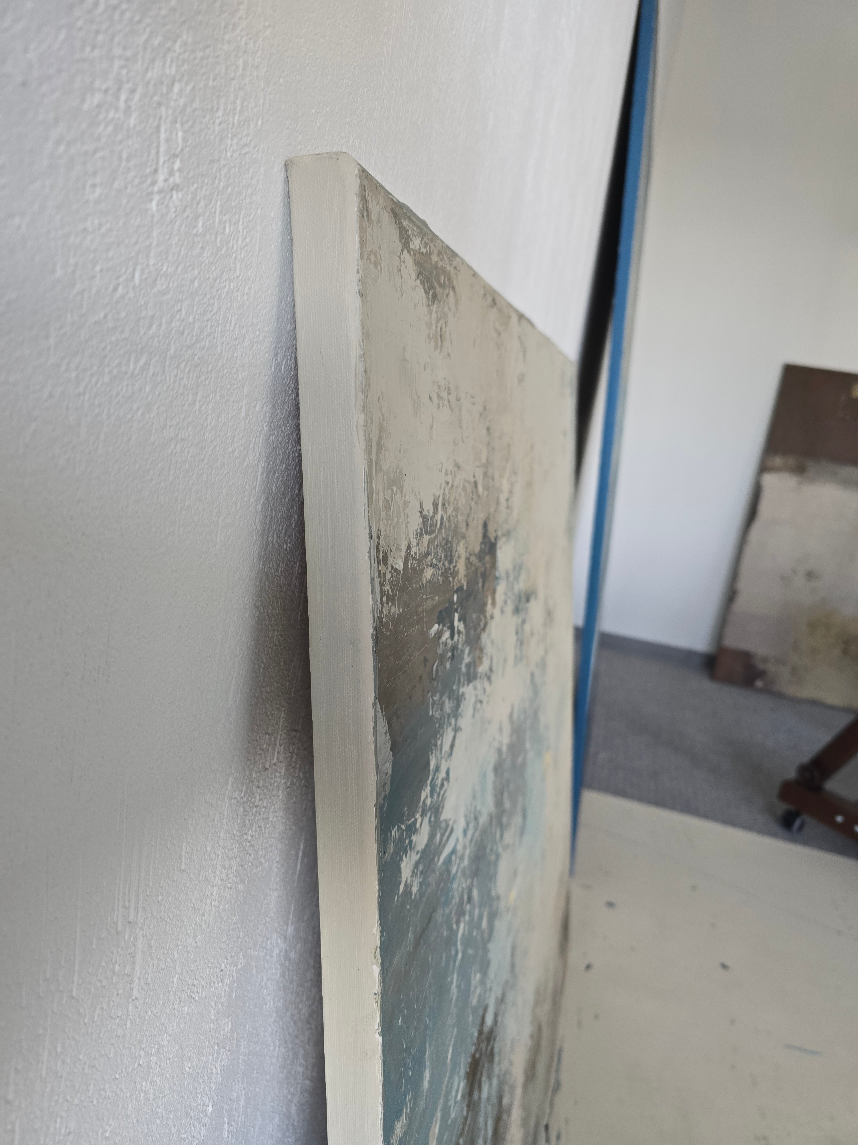 Abstract painting - Thunderstorm. 110x110 cm