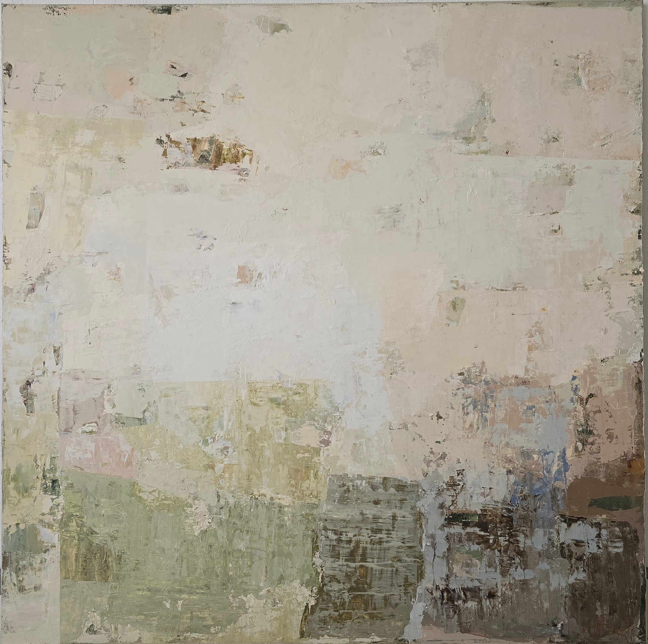 Original Absract Painting textured, soft, warm, beige, light tones.