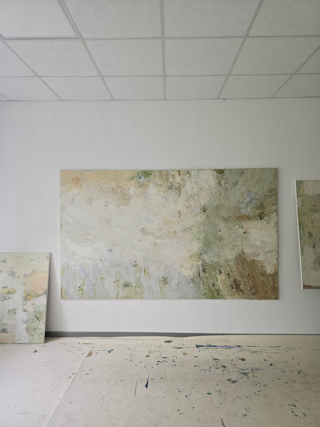 Extra Large Abstract Painting - Above Lithuanian Lakes 250x150 cm