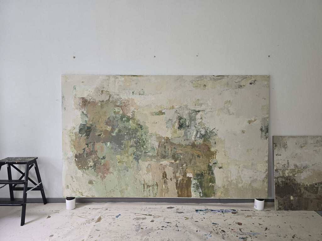 Didelis originalus abstraktus paveikslas – What I Kept of Autumn. 250 x150 cm