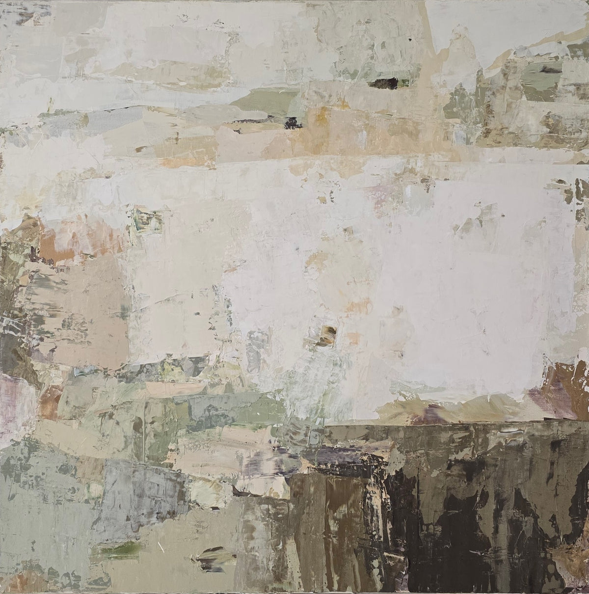 Original Abstract Painting - Autumn Furrows 2. 90x90 cm
