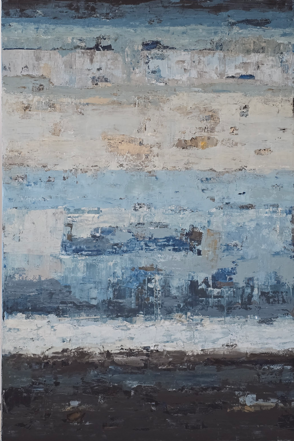 Large-scale abstract painting - Coastline. 180x120cm