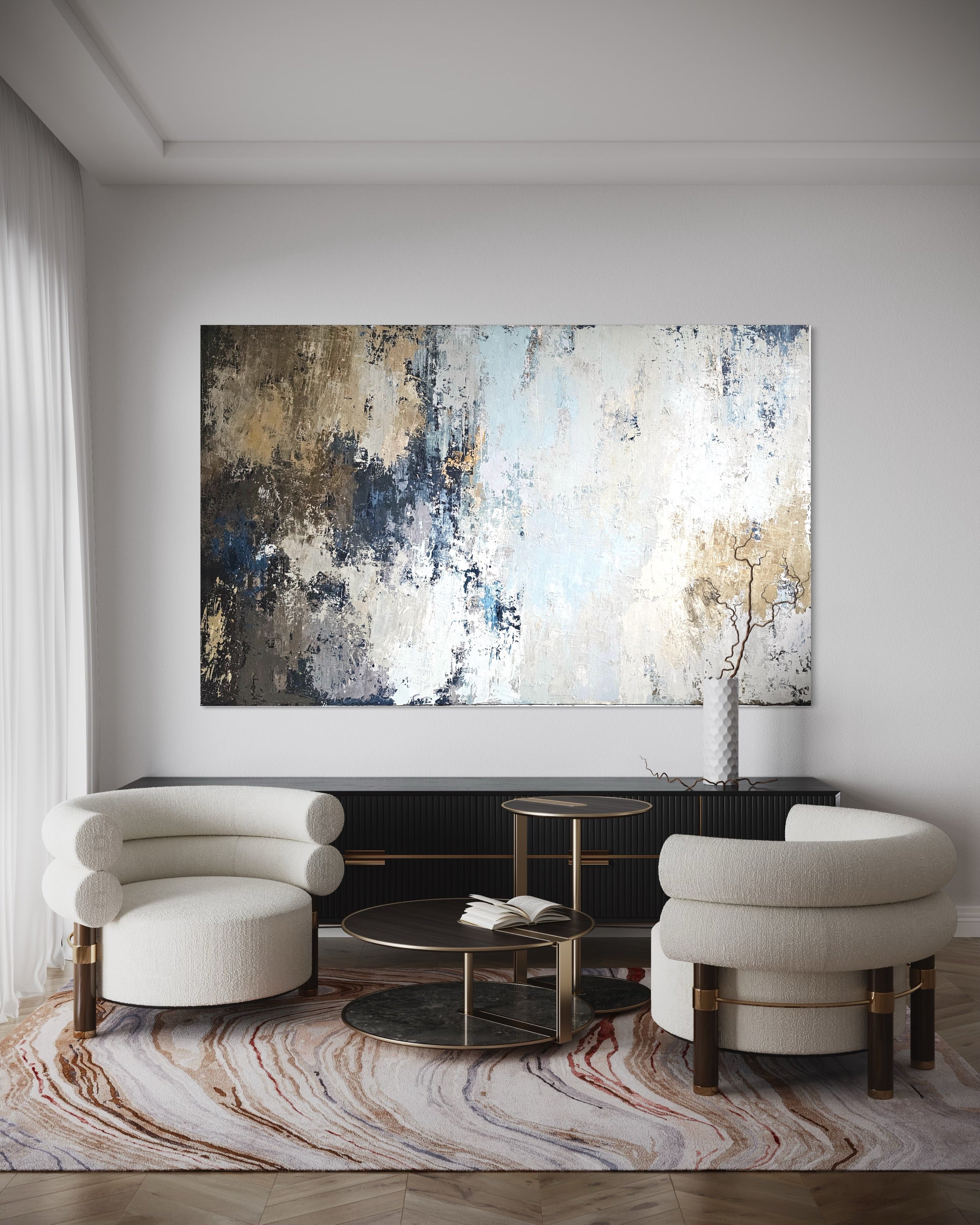 Large-scale abstract painting - Costa Del Sol. 250x150 cm