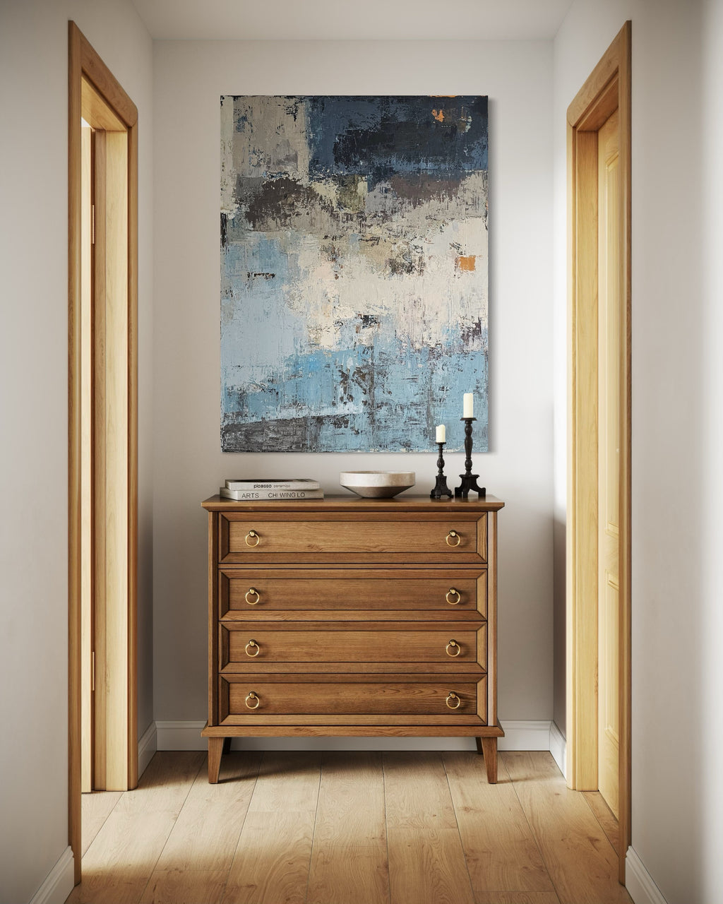 Abstract painting - A Lifeguard Hut. 120x90 cm