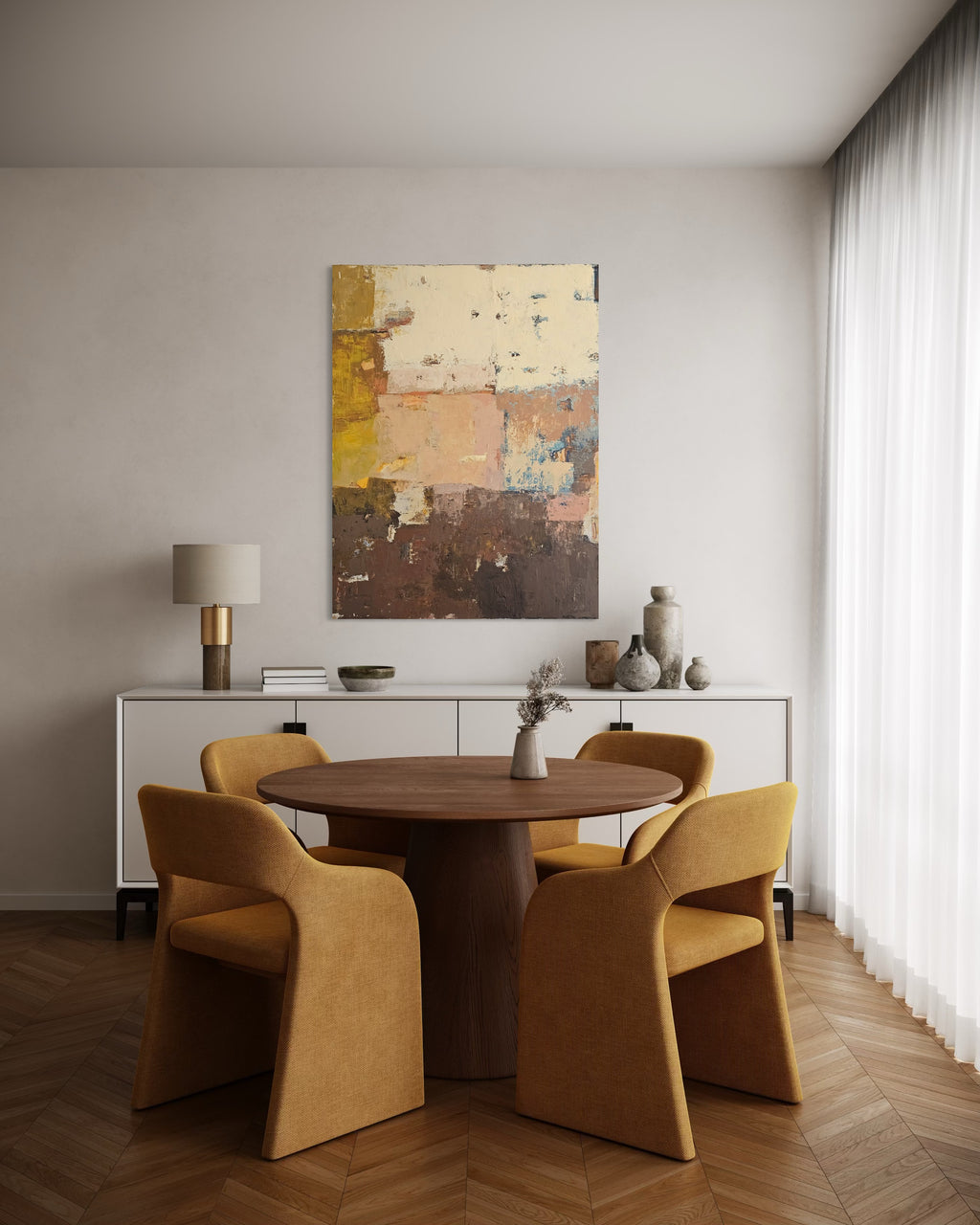 large abstract neutral wall art modern interior BIRUTE STUDIO