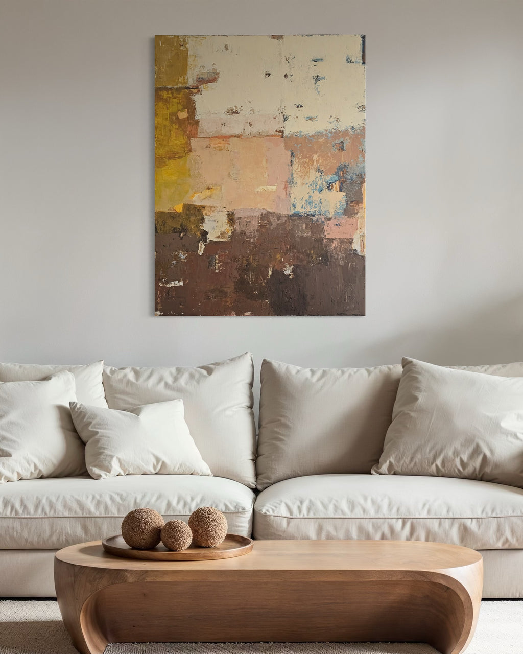 large abstract neutral wall art modern interior BIRUTE STUDIO