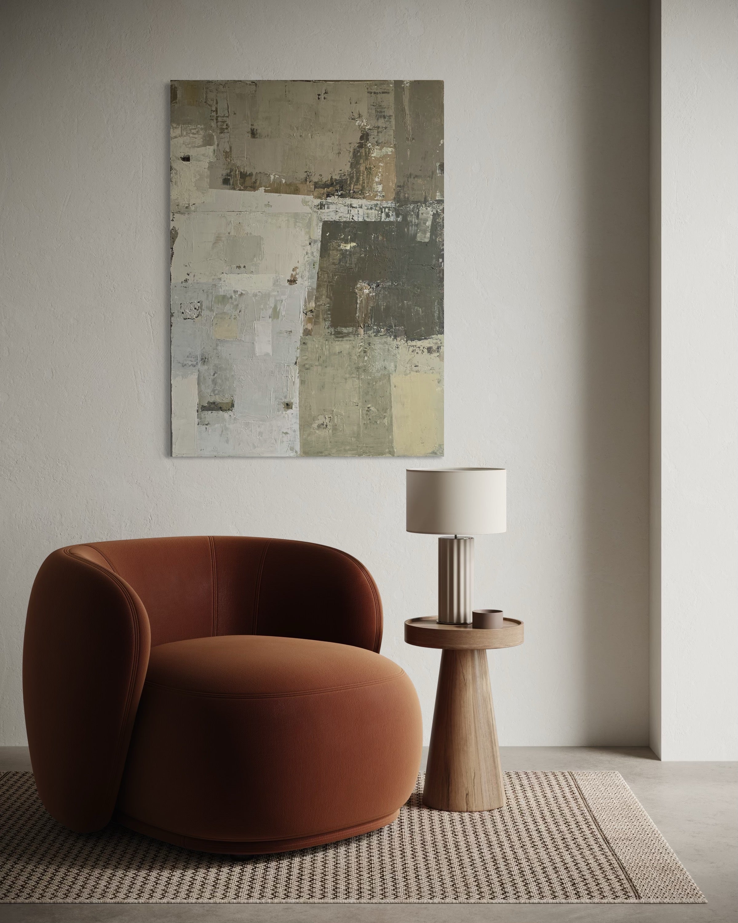 large abstract neutral wall art modern interior BIRUTE STUDIO