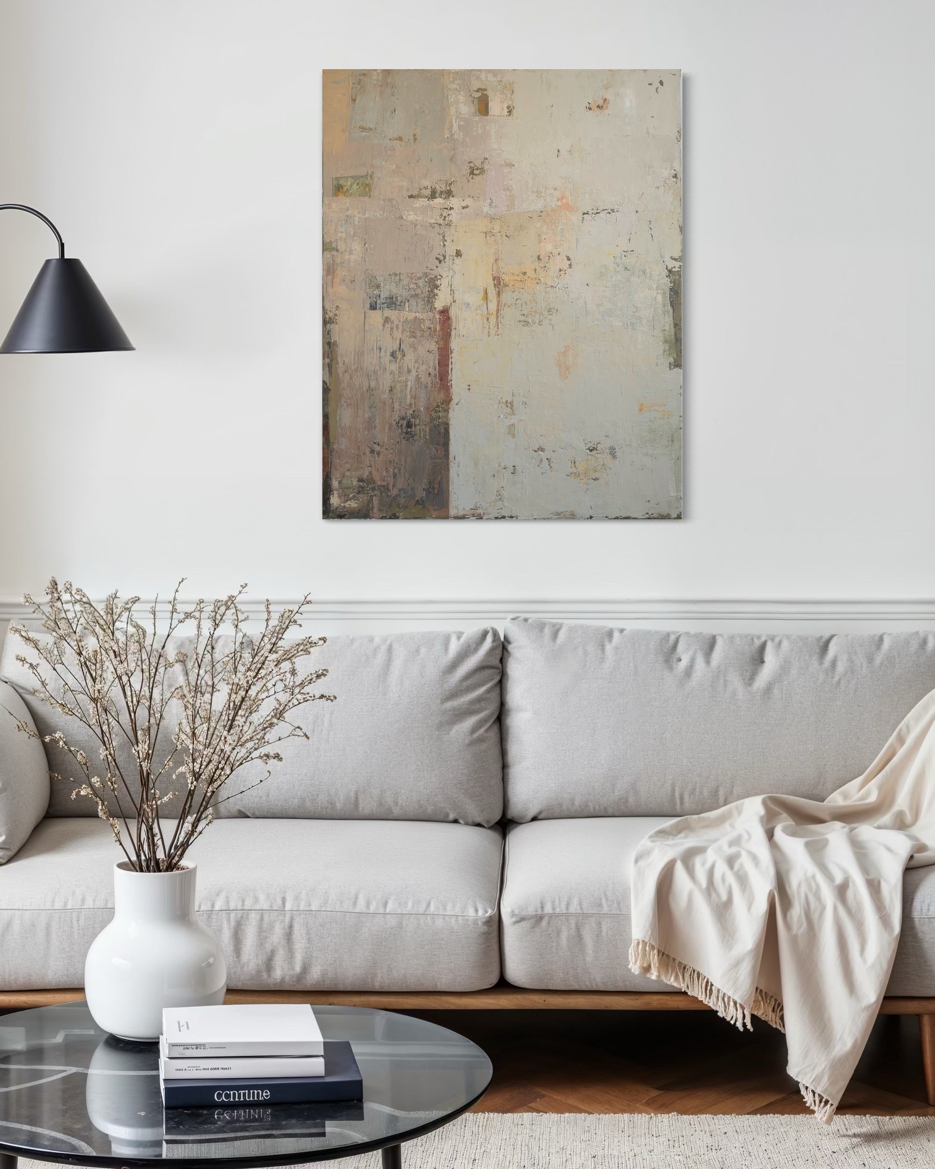 Abstract Painting - Early October Morning Abstract. 100x80 cm