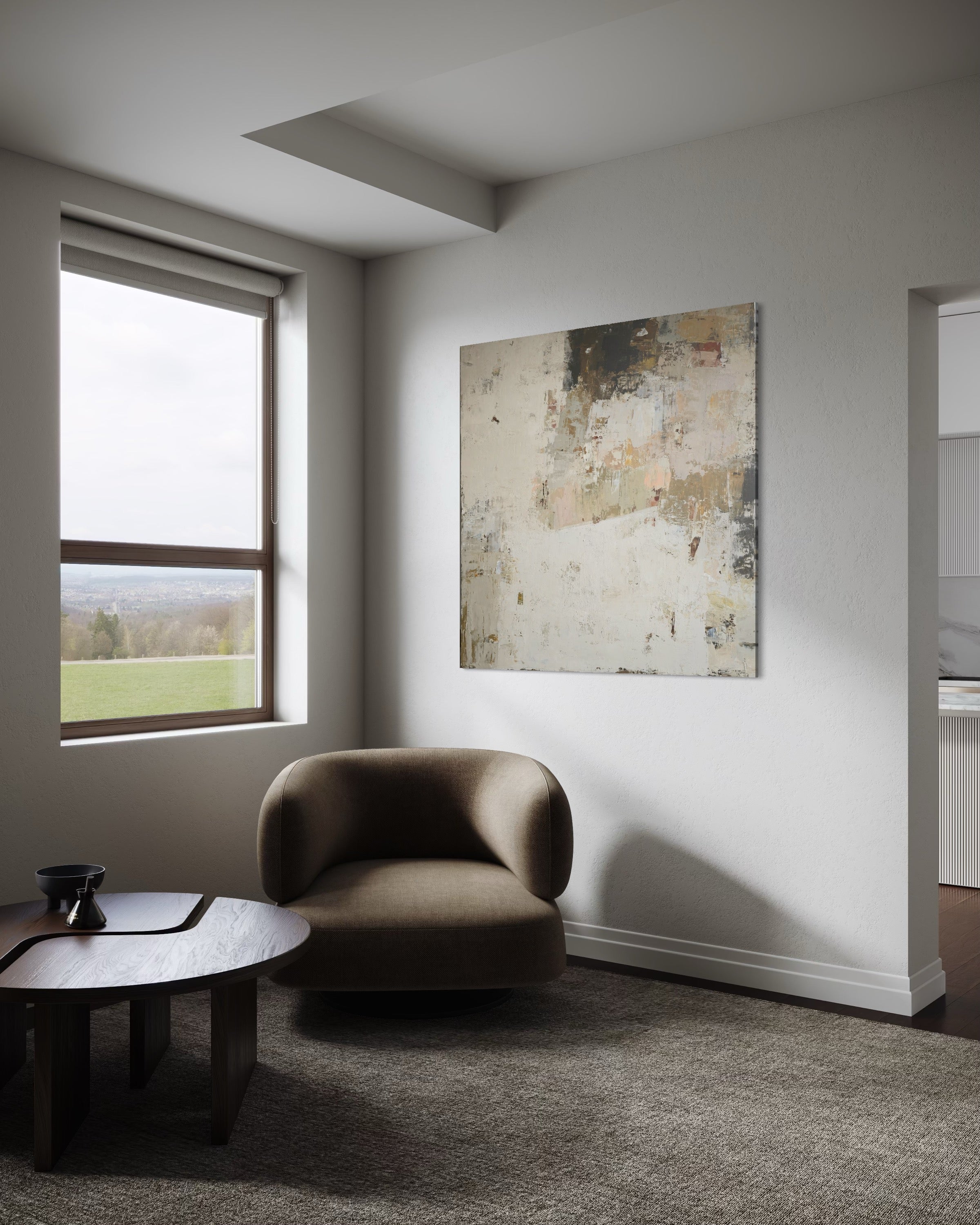 Large-scale painting - Fade III. 130x130 cm