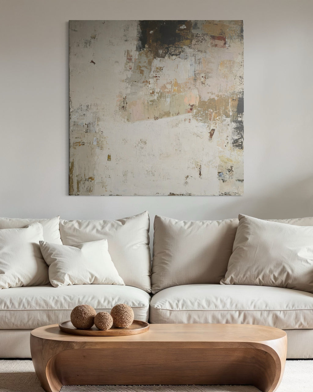 Large-scale painting - Fade III. 130x130 cm