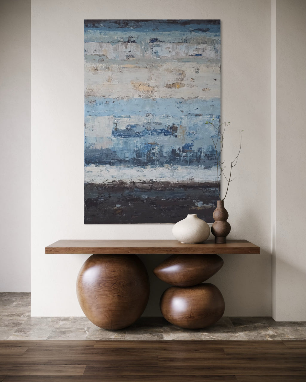 Large-scale abstract painting - Coastline. 180x120cm