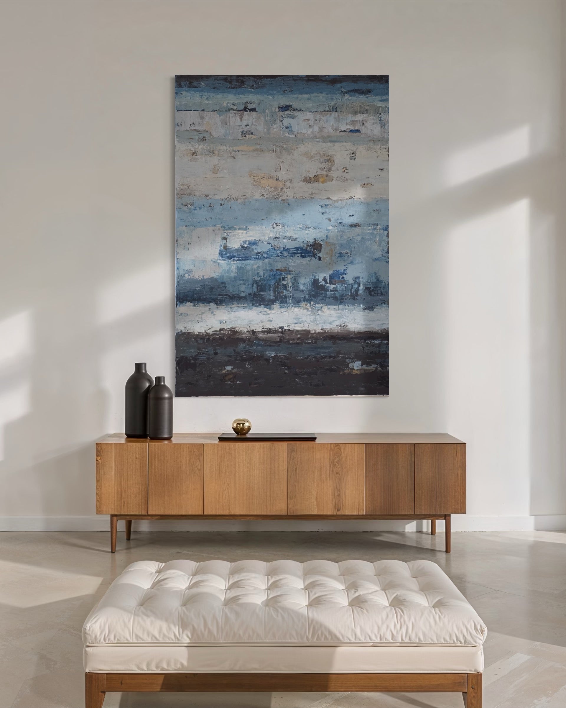 Large-scale abstract painting - Coastline. 180x120cm