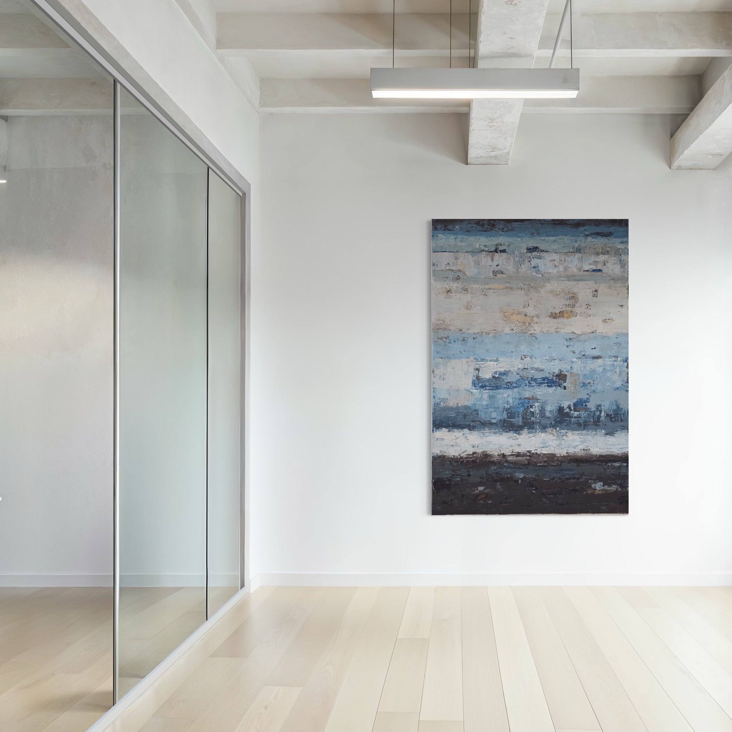 Large-scale abstract painting - Coastline. 180x120cm