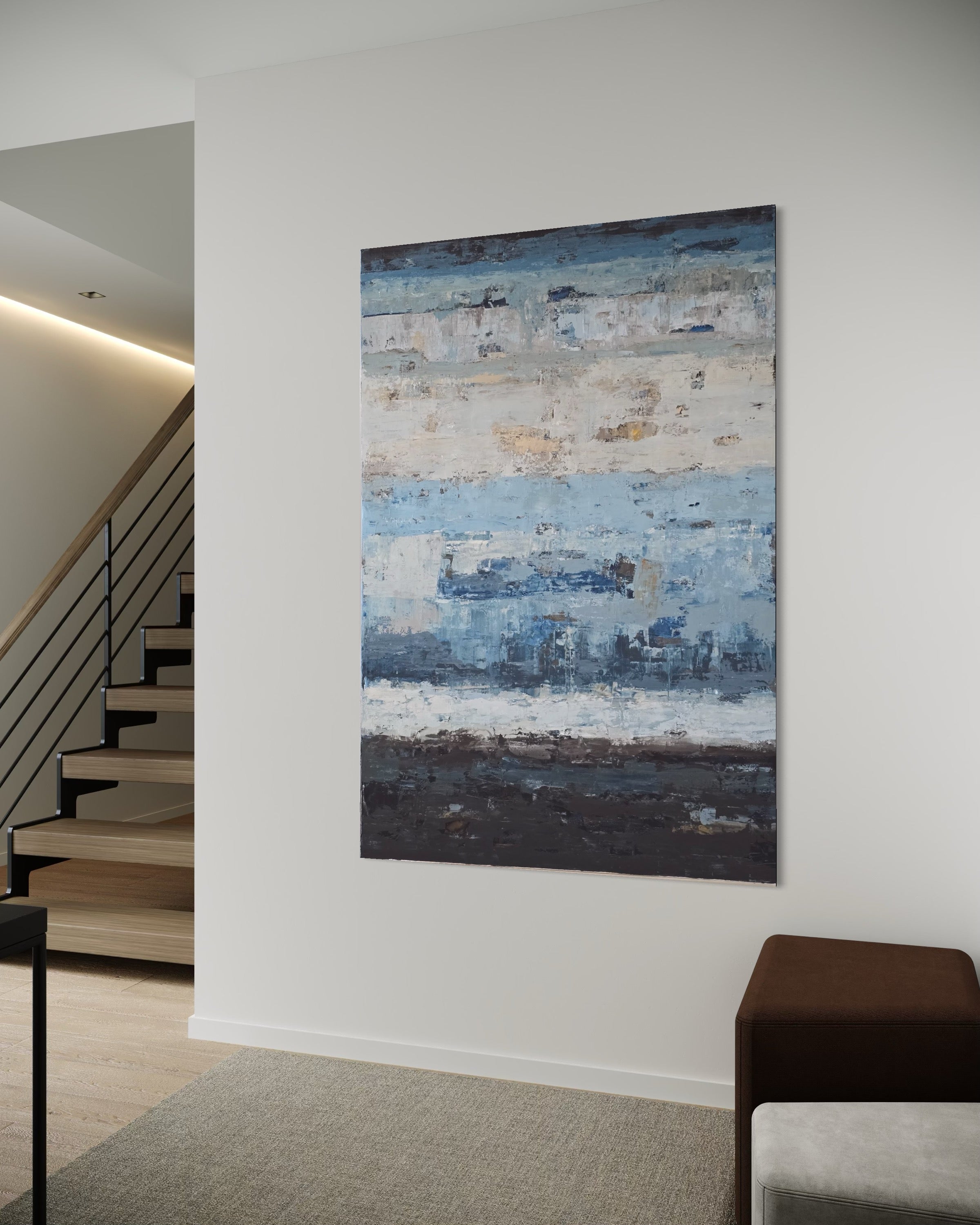 Large-scale abstract painting - Coastline. 180x120cm