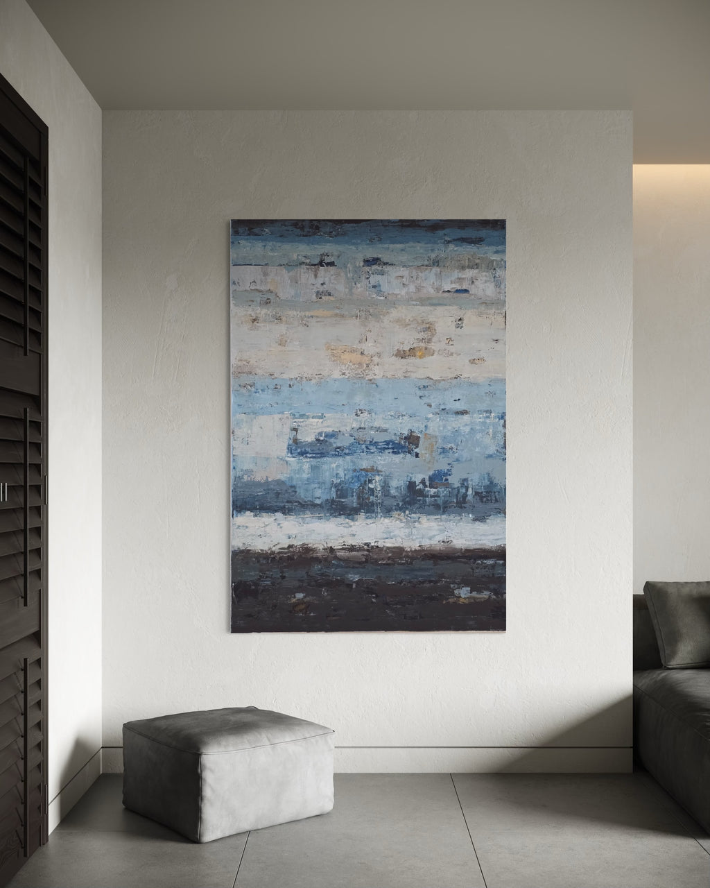 Large-scale abstract painting - Coastline. 180x120cm