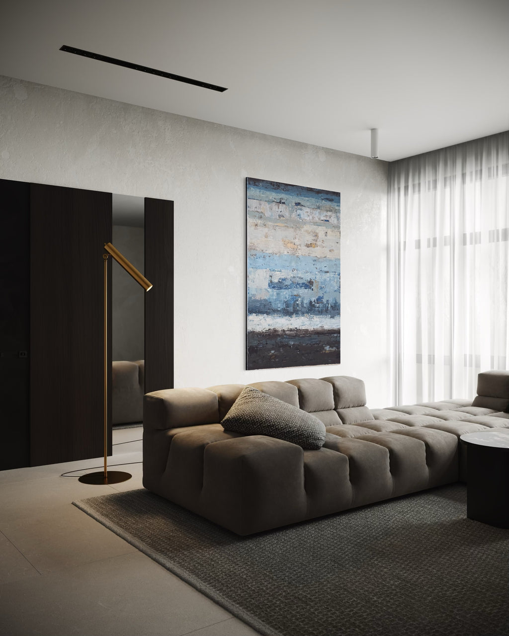 Large-scale abstract painting - Coastline. 180x120cm