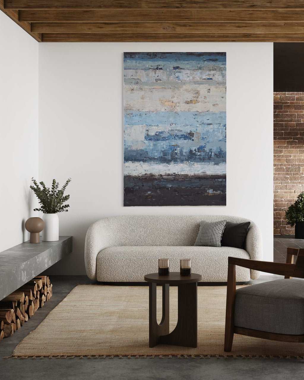 Large-scale abstract painting - Coastline. 180x120cm