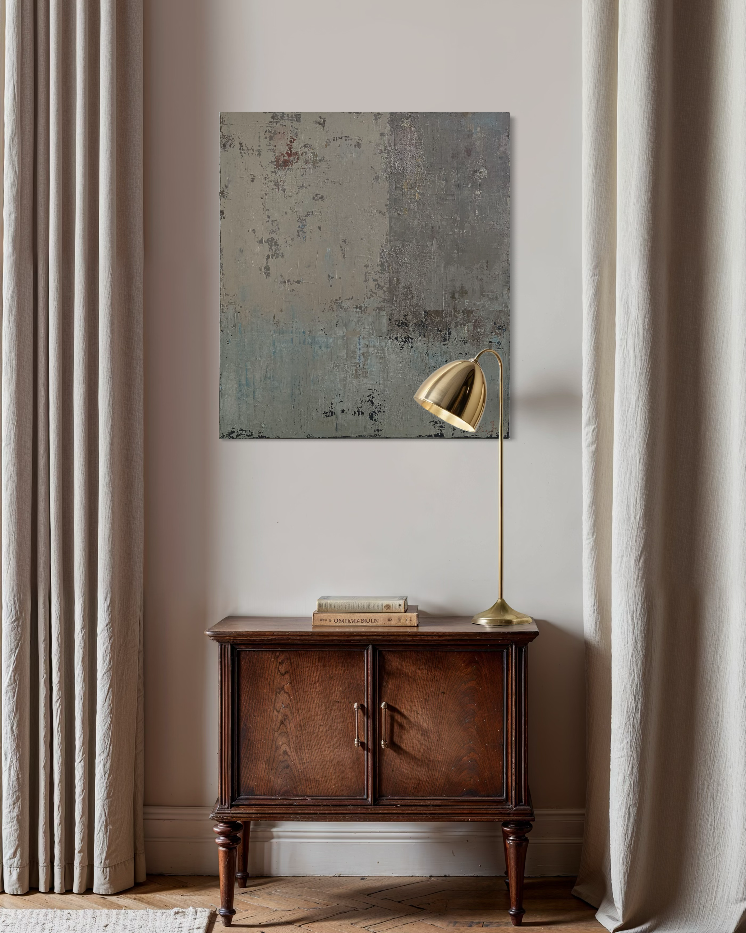 Abstract painting - Winter Ashberry. 90x80 cm