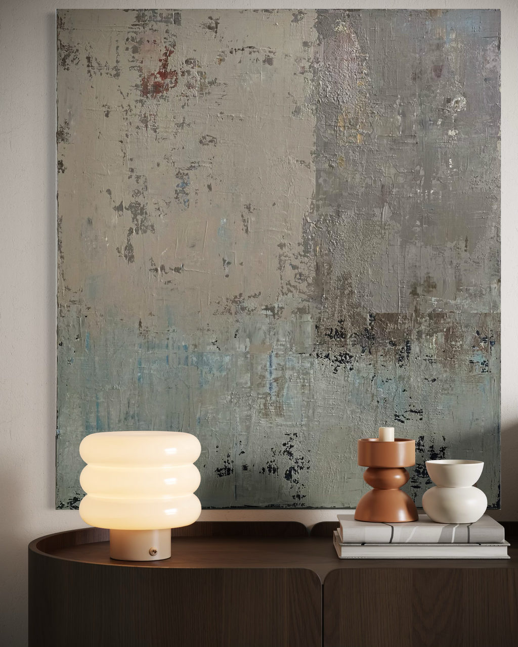 Abstract painting - Winter Ashberry. 90x80 cm