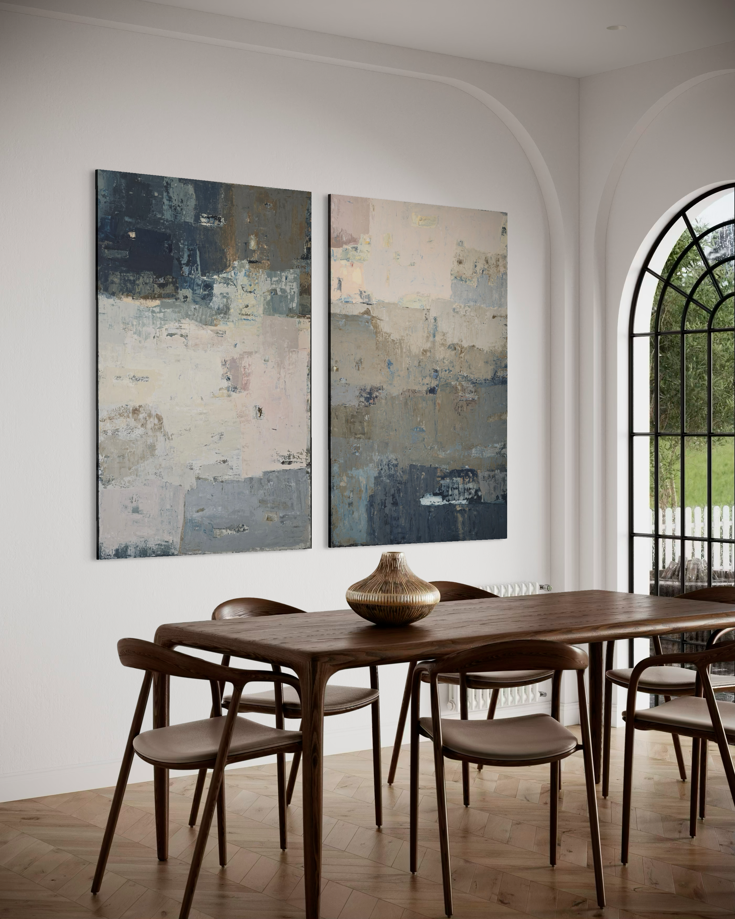 Abstract painting - Shades of Deep Sea. 150x100cm