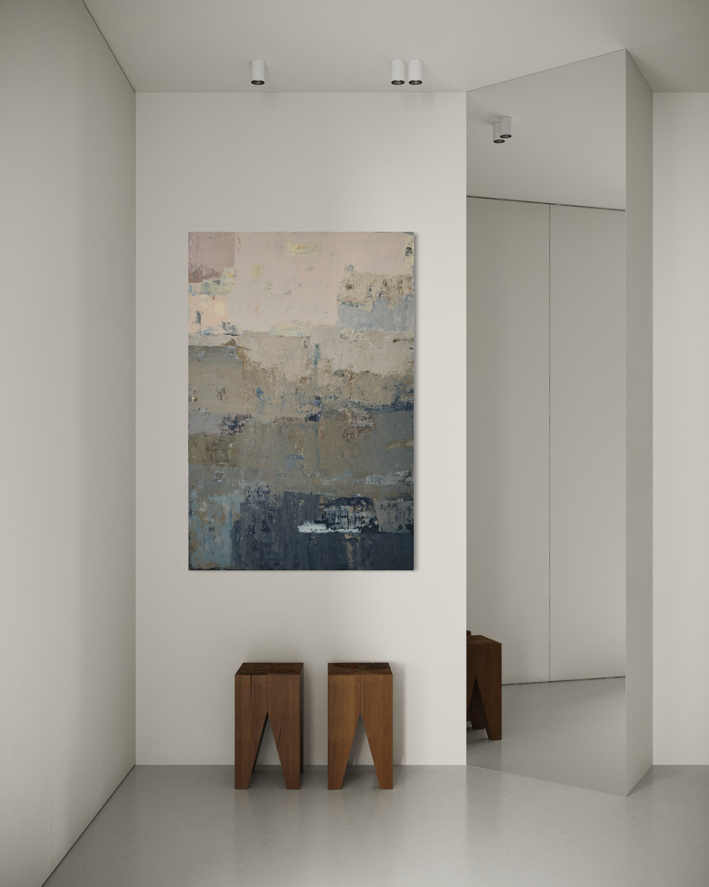 Abstract painting - Shades of Deep Sea. 150x100cm