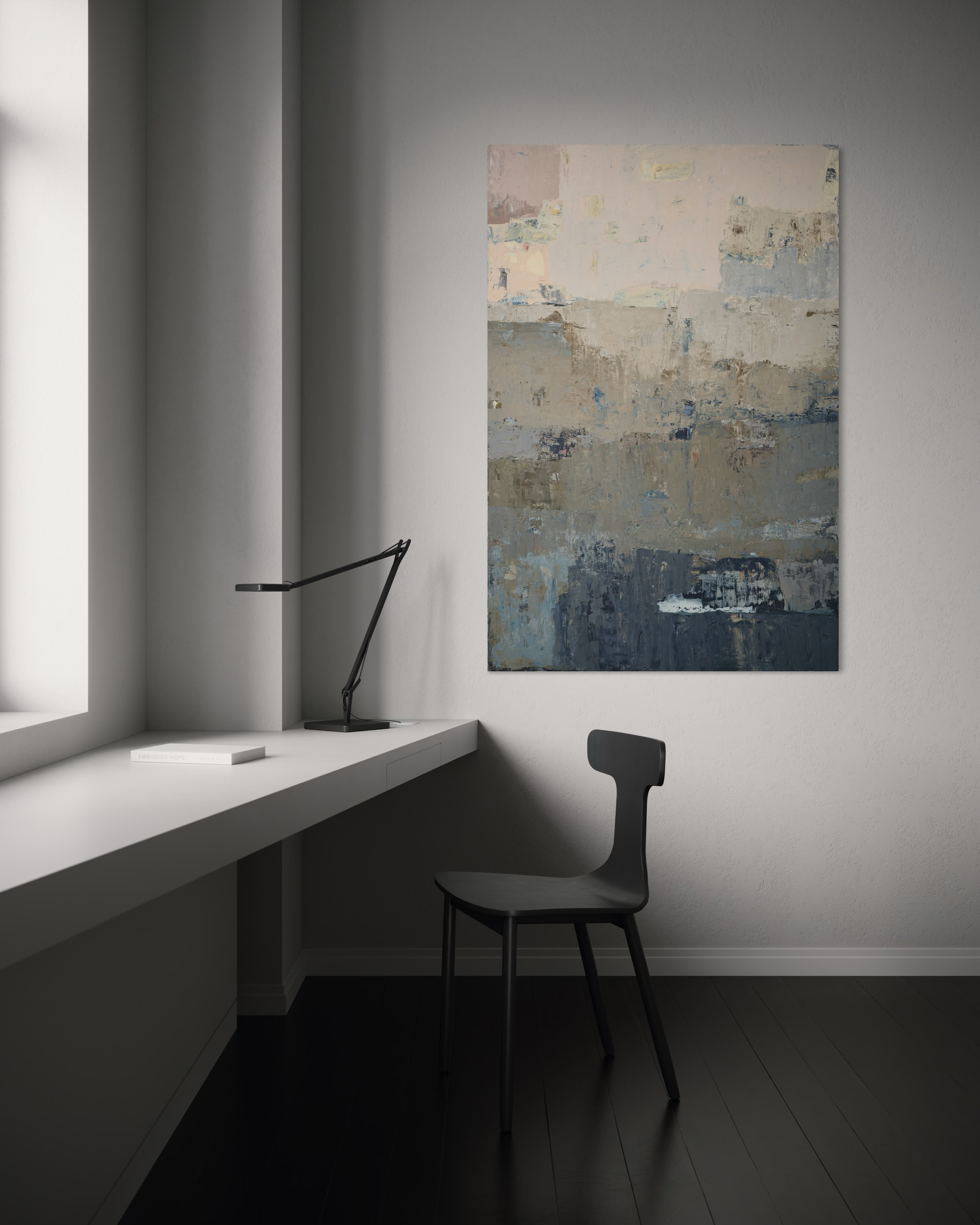 Abstract painting - Shades of Deep Sea. 150x100cm