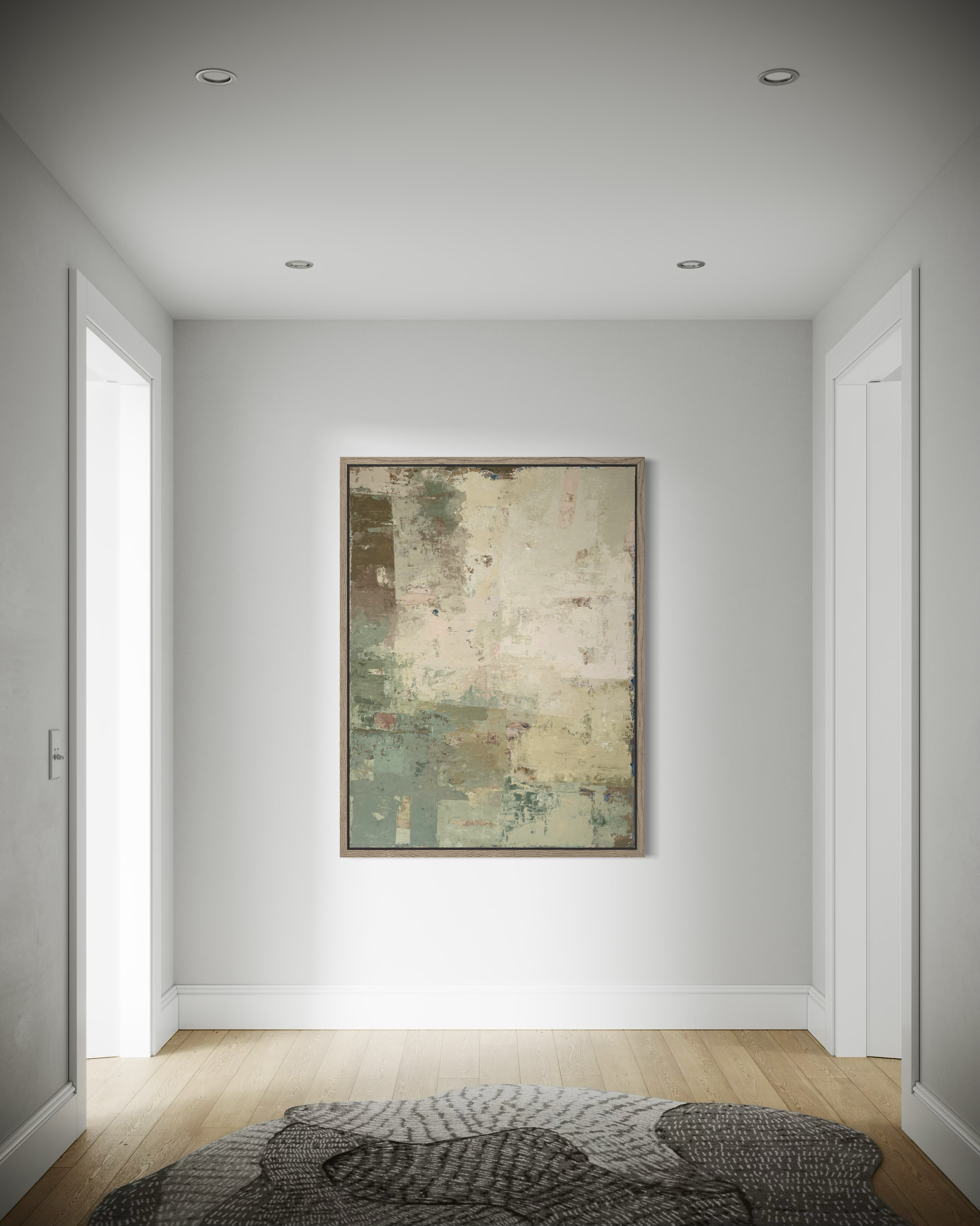 Textured abstract painting on canvas from the SPRING series by Birute Studio - light earthy tones for modern interior decor.
