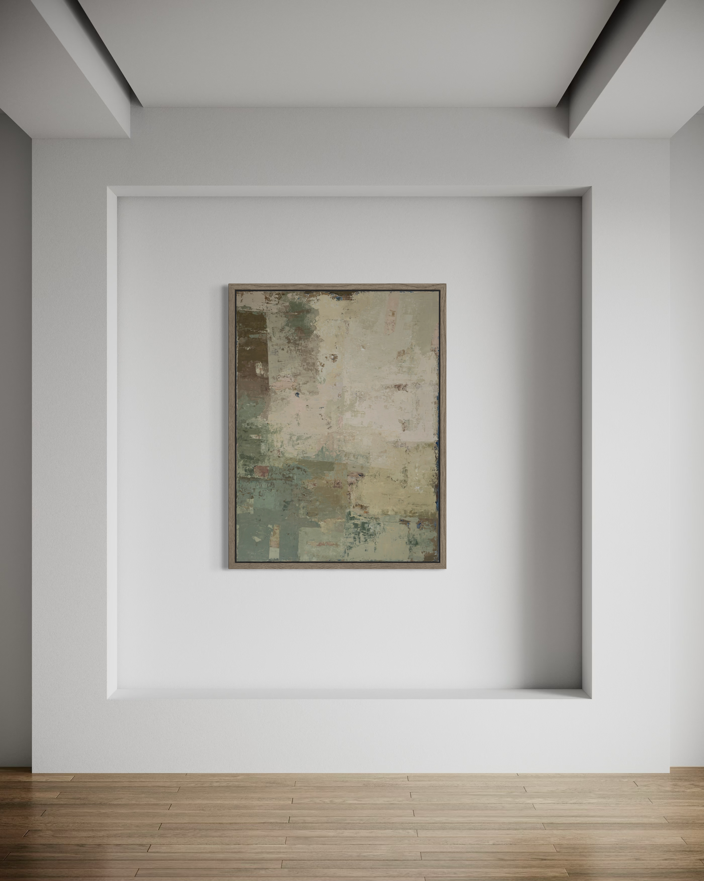 Textured abstract painting on canvas from the SPRING series by Birute Studio - light earthy tones for modern interior decor.