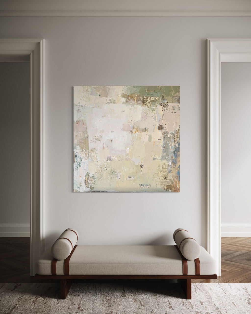 Abstraktus paveikslas - „Spring series No 2“. 100×100 cm