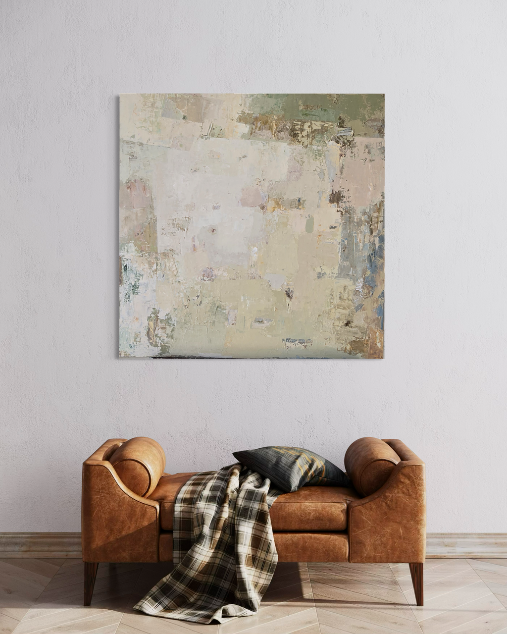 Abstraktus paveikslas - „Spring series No 2“. 100×100 cm