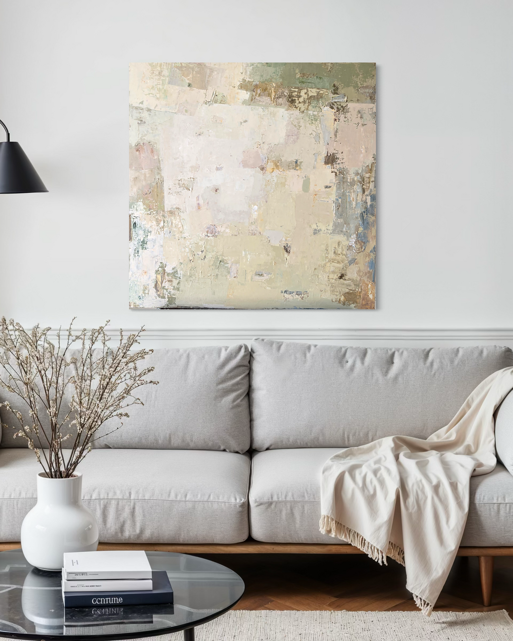 Abstraktus paveikslas - „Spring series No 2“. 100×100 cm