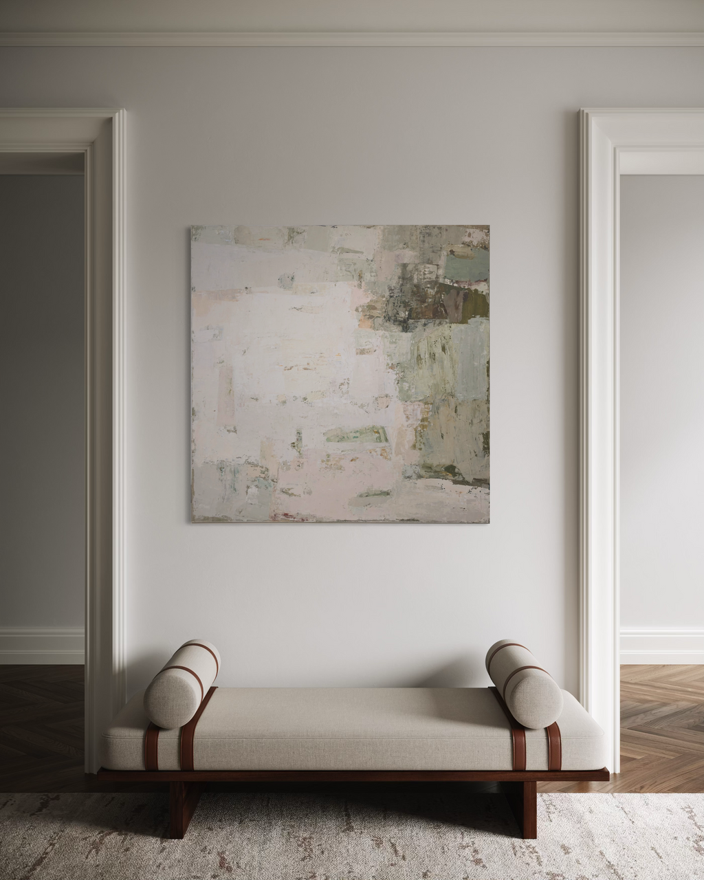 Light and airy abstract painting from Spring Series by Birute Studio, minimalist nature-inspired art for modern home.
