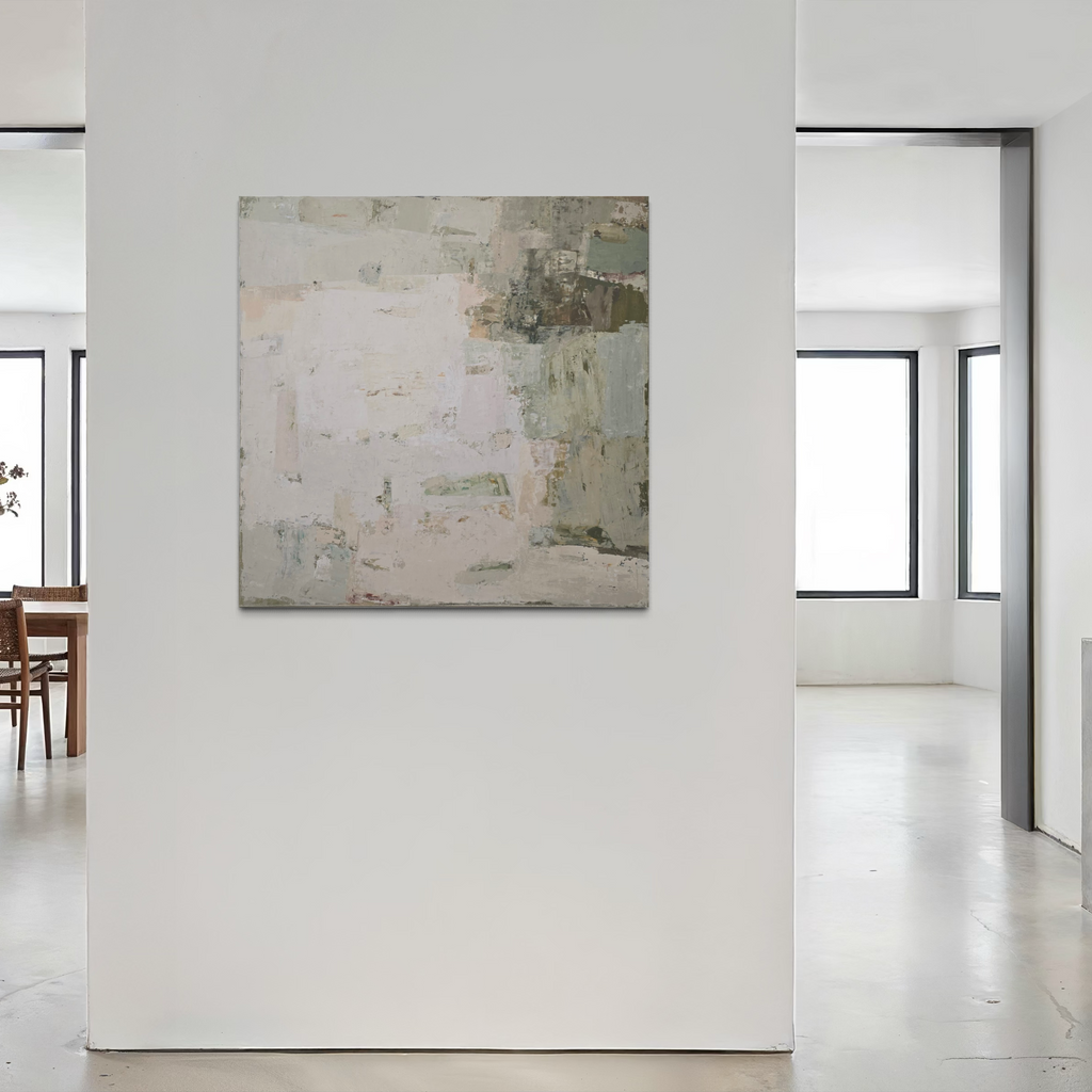 Light and airy abstract painting from Spring Series by Birute Studio, minimalist nature-inspired art for modern home.