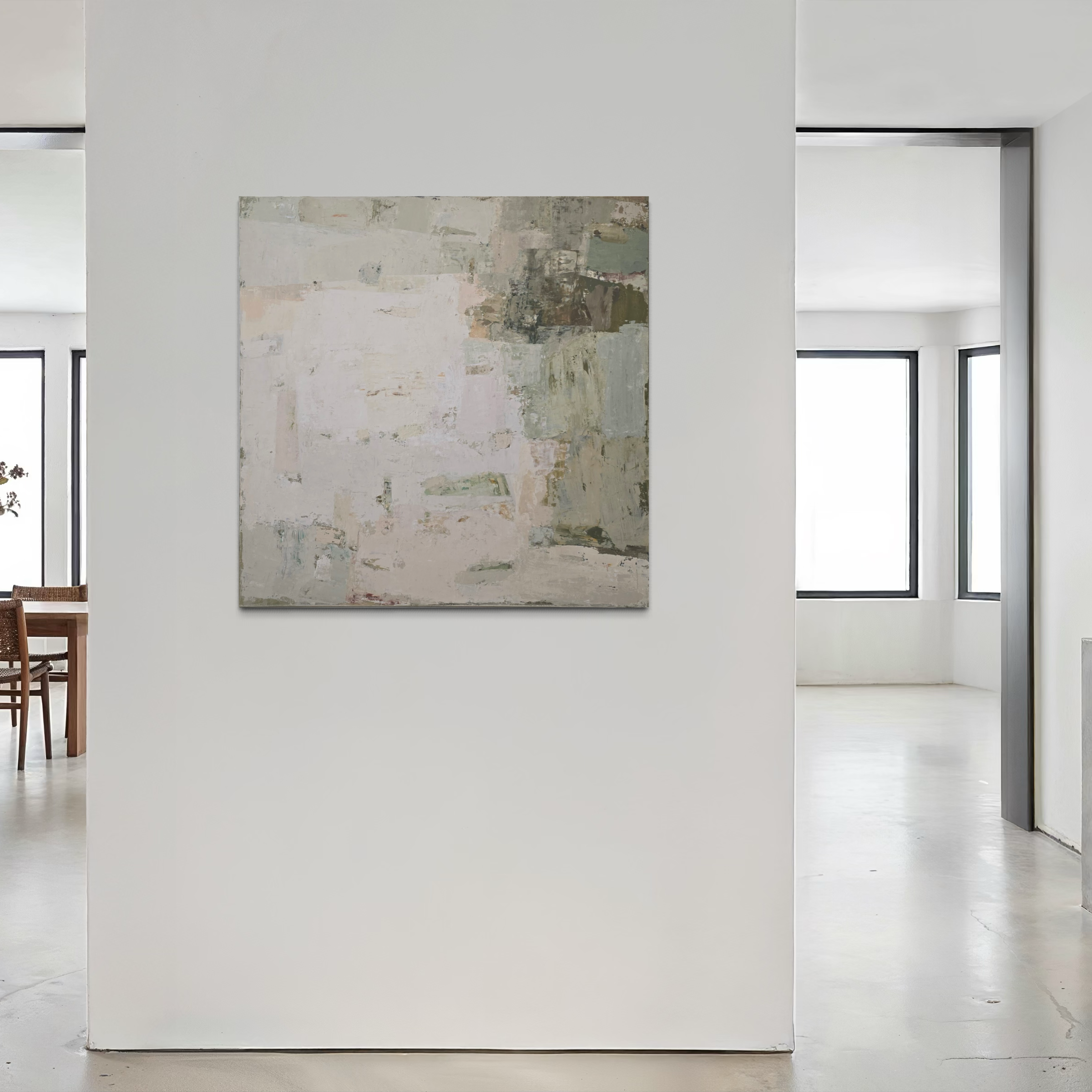 Light and airy abstract painting from Spring Series by Birute Studio, minimalist nature-inspired art for modern home.