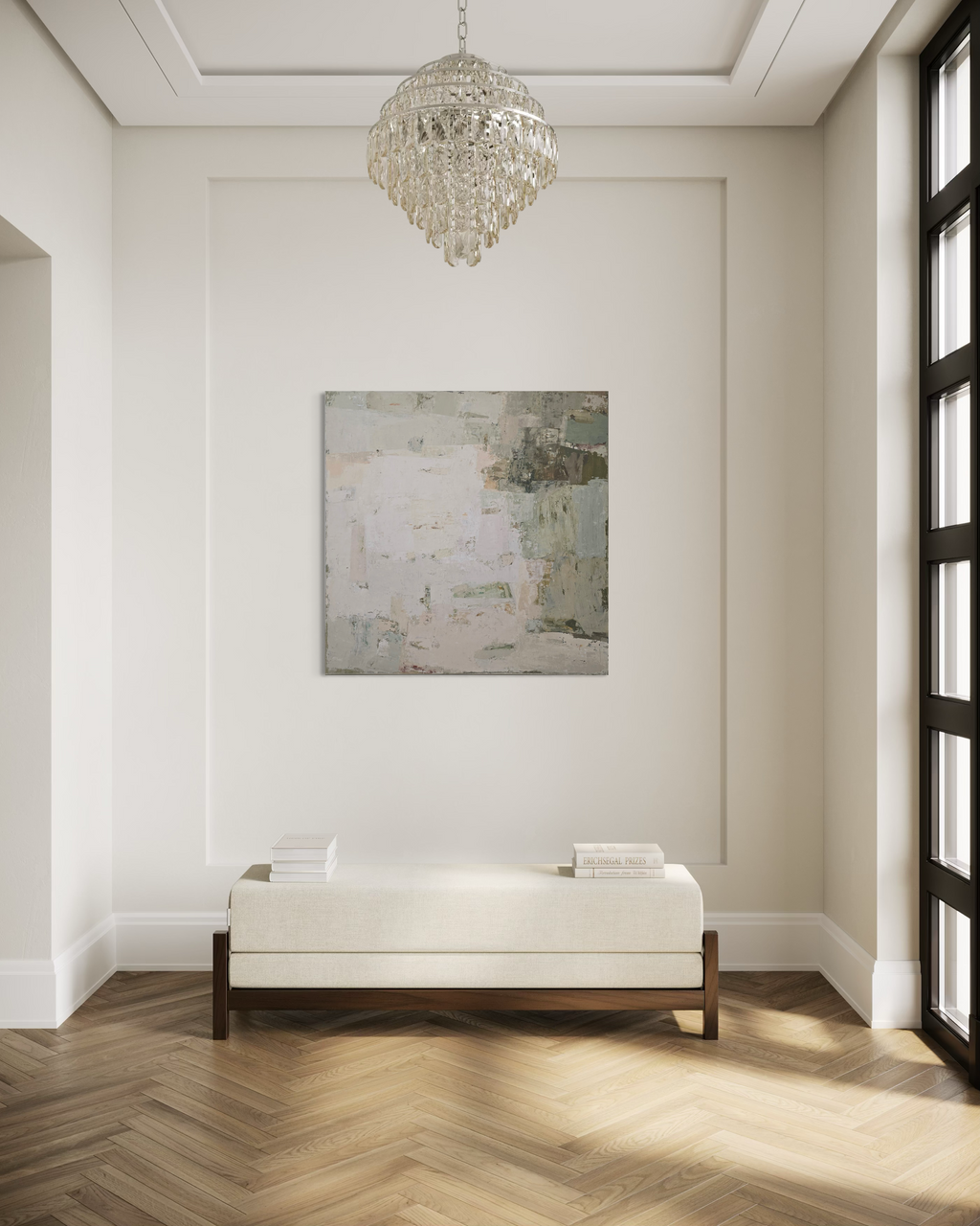 Light and airy abstract painting from Spring Series by Birute Studio, minimalist nature-inspired art for modern home.