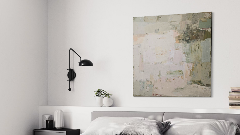 Light and airy abstract painting from Spring Series by Birute Studio, minimalist nature-inspired art for modern home.