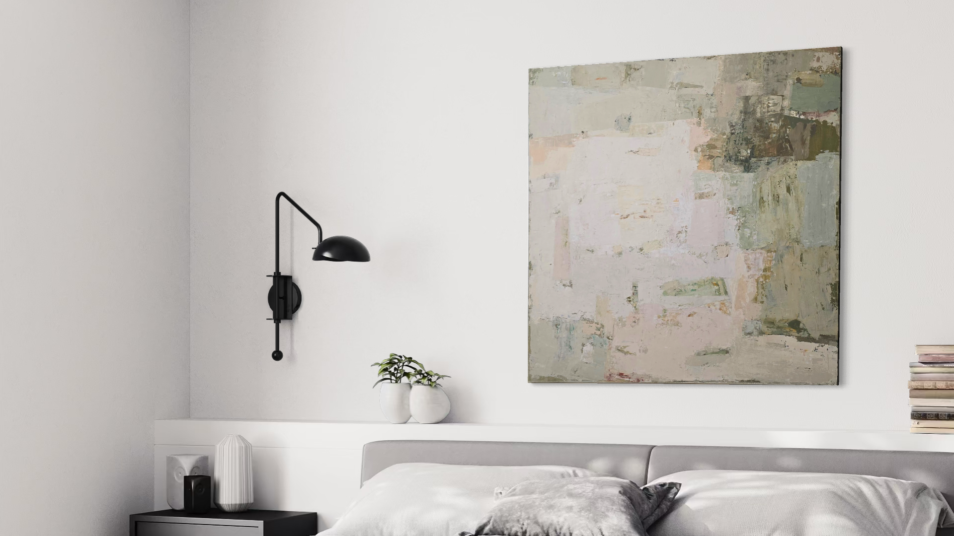 Light and airy abstract painting from Spring Series by Birute Studio, minimalist nature-inspired art for modern home.