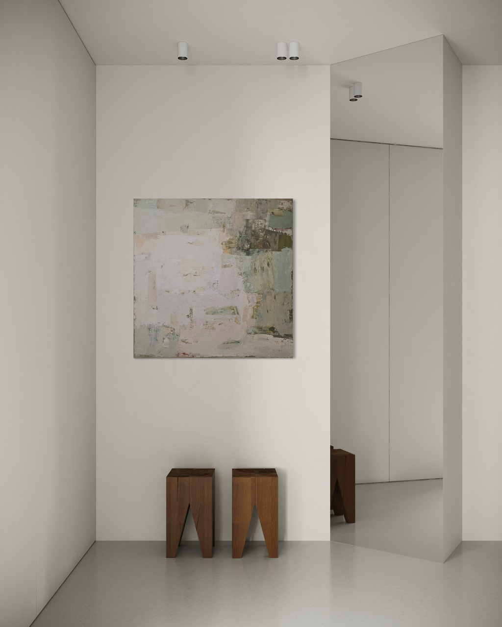 Light and airy abstract painting from Spring Series by Birute Studio, minimalist nature-inspired art for modern home.