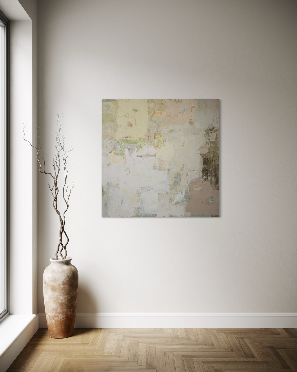 Abstract painting - Spring series No 5. 100x100 cm